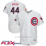Maglia Baseball Uomo Chicago Cubs 2017 Stelle e Strisce Cubs 44 Anthony Rizzo Bianco Flex Base