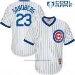 Maglia Baseball Uomo Chicago Cubs 23 Ryne Sandberg Big Tall Cooperstown Bianco Cool Base