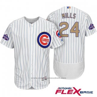 Maglia Baseball Uomo Chicago Cubs 24 Alec Mills Bianco Or Flex Base