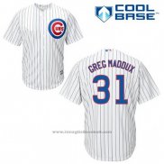 Maglia Baseball Uomo Chicago Cubs 31 Greg Maddux Bianco Home Cool Base