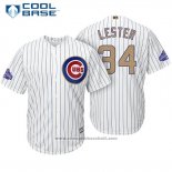 Maglia Baseball Uomo Chicago Cubs 34 Jon Lester Bianco Or Cool Base