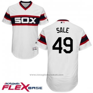 Maglia Baseball Uomo Chicago White Sox 49 Chris Sale Autentico Collection Bianco Flex Base