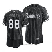 Maglia Baseball Uomo Chicago White Sox Luis Robert 2021 City Connect Autentico Nero