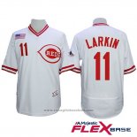 Maglia Baseball Uomo Cincinnati Reds 11 Barry Larkin Autentico Collection Flex Base Bianco