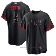 Maglia Baseball Uomo Cincinnati Reds Joey Votto 2023 City Connect Replica Nero