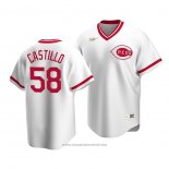 Maglia Baseball Uomo Cincinnati Reds Luis Castillo Cooperstown Collection Primera Bianco