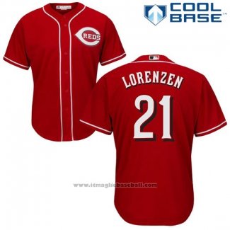 Maglia Baseball Uomo Cincinnati Reds Michael Lorenzen 21 Rosso Cool Base