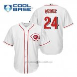 Maglia Baseball Uomo Cincinnati Reds Tony Perez 24 Bianco Home Cool Base