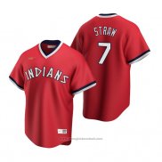 Maglia Baseball Uomo Cleveland Guardians Myles Straw Cooperstown Collection Road Rosso