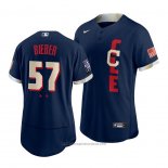 Maglia Baseball Uomo Cleveland Indians Shane Bieber 2021 All Star Autentico Blu