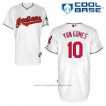 Maglia Baseball Uomo Cleveland Indians Yan Gomes 10 Bianco Home Cool Base
