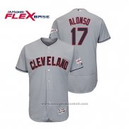 Maglia Baseball Uomo Cleveland Indians Yonder Alonso 2019 All Star Patch Flex Base Grigio