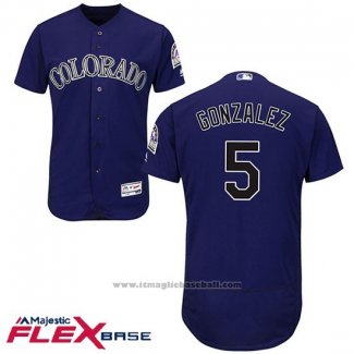 Maglia Baseball Uomo Colorado Rockies 5 Carlos Gonzalez Viola Flex Base