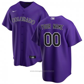 Maglia Baseball Uomo Colorado Rockies Alternato Replica Personalizzate Viola