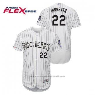 Maglia Baseball Uomo Colorado Rockies Chris Iannetta Autentico Collection Flex Base Bianco