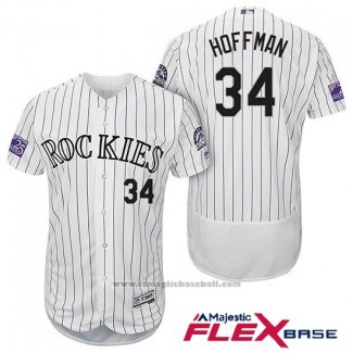 Maglia Baseball Uomo Colorado Rockies Jeff Hoffman 34 Bianco Autentico Collection Flex Base