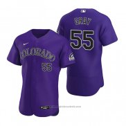 Maglia Baseball Uomo Colorado Rockies Jon Gray Autentico 2020 Alternato Viola