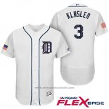 Maglia Baseball Uomo Detroit Tigers 2017 Stelle e Strisce Ian Klnsler Bianco Flex Base