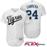 Maglia Baseball Uomo Detroit Tigers 24 Miguel Cabrera Bianco Hispanic Heritage Flex Base Giocatore