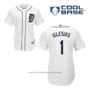 Maglia Baseball Uomo Detroit Tigers Jose Iglesias 1 Bianco Home Cool Base