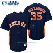 Maglia Baseball Uomo Houston Astros 35 Justin Verlander Blu Giocatore Cool Base