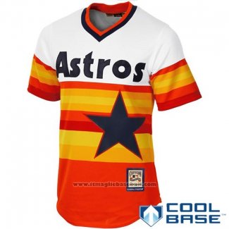 Maglia Baseball Uomo Houston Astros Arancione Alternato Cooperstown Cool Base