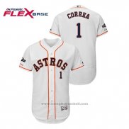 Maglia Baseball Uomo Houston Astros Carlos Correa 2019 Postseason Flex Base Bianco