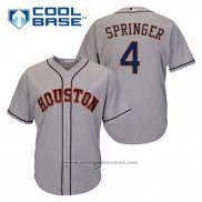 Maglia Baseball Uomo Houston Astros George Springer 4 Grigio Cool Base