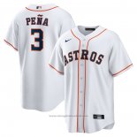 Maglia Baseball Uomo Houston Astros Jeremy Pea Home Replica Bianco