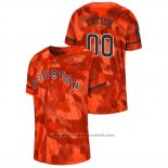 Maglia Baseball Uomo Houston Astros Personalizzate Camuffamento Autentico Collezione Arancione