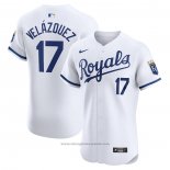 Maglia Baseball Uomo Kansas City Royals Nelson Velazquez Home Elite Bianco