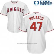 Maglia Baseball Uomo Los Angeles Angels 47 Ricky Nolasco Bianco Cool Base