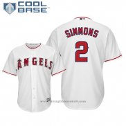 Maglia Baseball Uomo Los Angeles Angels Andrelton Simmons Cool Base Bianco