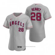 Maglia Baseball Uomo Los Angeles Angels Andrew Heaney Autentico 2020 Road Grigio