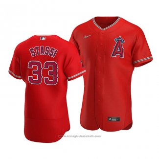 Maglia Baseball Uomo Los Angeles Angels Max Stassi Alternato Autentico Rosso