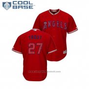 Maglia Baseball Uomo Los Angeles Angels Mike Trout 2018 Stars & Stripes Cool Base Rosso