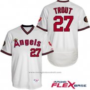 Maglia Baseball Uomo Los Angeles Angels Mike Trout Autentico Collection Flex Base Bianco Giocatore