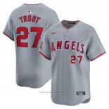 Maglia Baseball Uomo Los Angeles Angels Mike Trout Away Limited Grigio