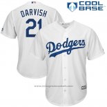 Maglia Baseball Uomo Los Angeles Dodgers 21 Yu Darvish Bianco Cool Base