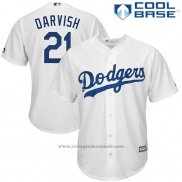 Maglia Baseball Uomo Los Angeles Dodgers 21 Yu Darvish Bianco Cool Base