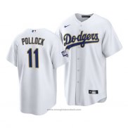 Maglia Baseball Uomo Los Angeles Dodgers A.j. Pollock 2021 Gold Program Replica Bianco