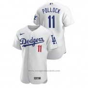 Maglia Baseball Uomo Los Angeles Dodgers A.j. Pollock 2019 Postseason Cool Base Bianco