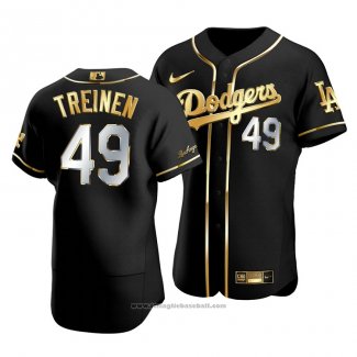 Maglia Baseball Uomo Los Angeles Dodgers Blake Treinen Golden Edition Autentico Nero