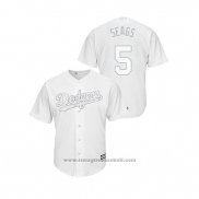 Maglia Baseball Uomo Los Angeles Dodgers Corey Seager 2019 Players Weekend Seags Replica Bianco