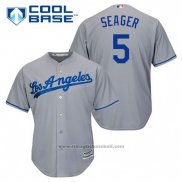 Maglia Baseball Uomo Los Angeles Dodgers Corey Seager 5 Grigio Cool Base