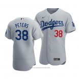 Maglia Baseball Uomo Los Angeles Dodgers Dj Peters Autentico Alternato Grigio