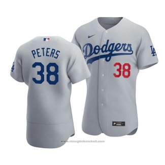 Maglia Baseball Uomo Los Angeles Dodgers Dj Peters Autentico Alternato Grigio