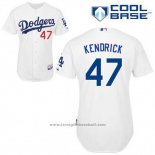 Maglia Baseball Uomo Los Angeles Dodgers Howie Kendrick 47 Bianco Home Cool Base