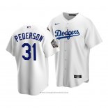 Maglia Baseball Uomo Los Angeles Dodgers Joc Pederson 2020 Replica Primera Bianco