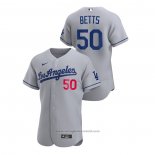 Maglia Baseball Uomo Los Angeles Dodgers Mookie Betts Authentic 2020 Away Grigio